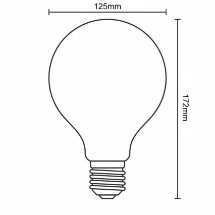 LED Žiarovka BIELY FILAMENT G125 E27/13W/230V 3000K