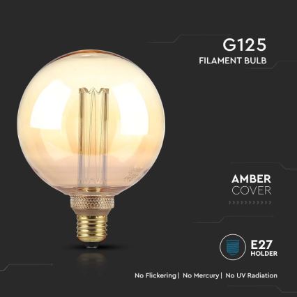 LED Žiarovka FILAMENT G125 E27/4W/230V 1800K Art Edition