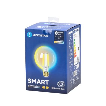 LED Žiarovka FILAMENT G125 E27/6W/230V 2700-6500K - Aigostar