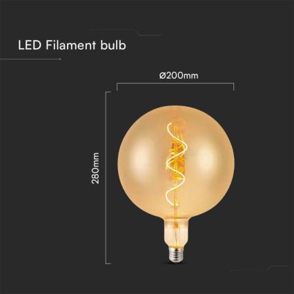 LED Žiarovka FILAMENT G200 E27/4W/230V 2700K