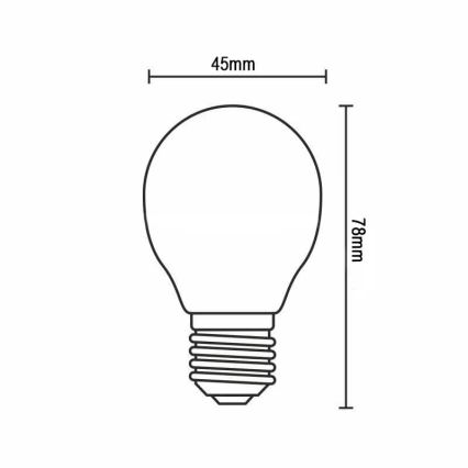 LED Žiarovka FILAMENT G45 E14/4W/230V 4000K