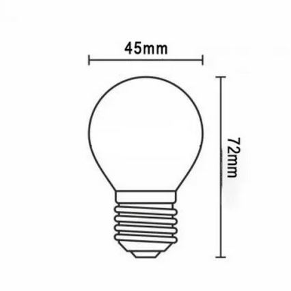 LED Žiarovka FILAMENT G45 E27/2W/230V 3000K