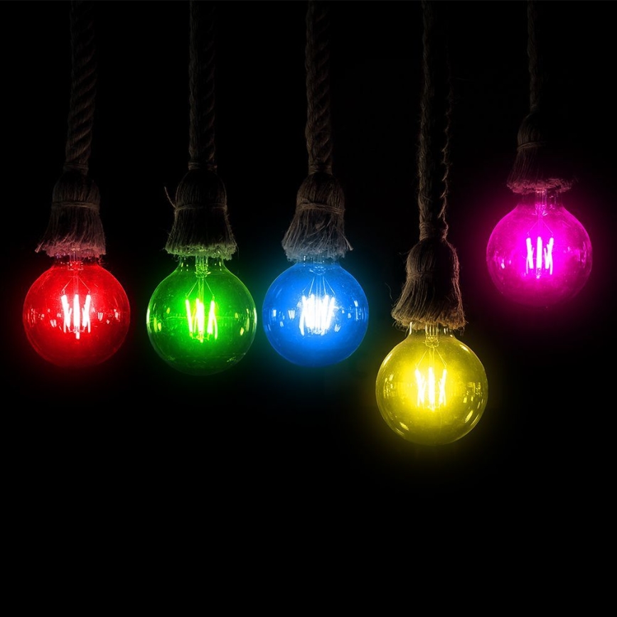 LED Žiarovka FILAMENT G45 E27/2W/230V červená