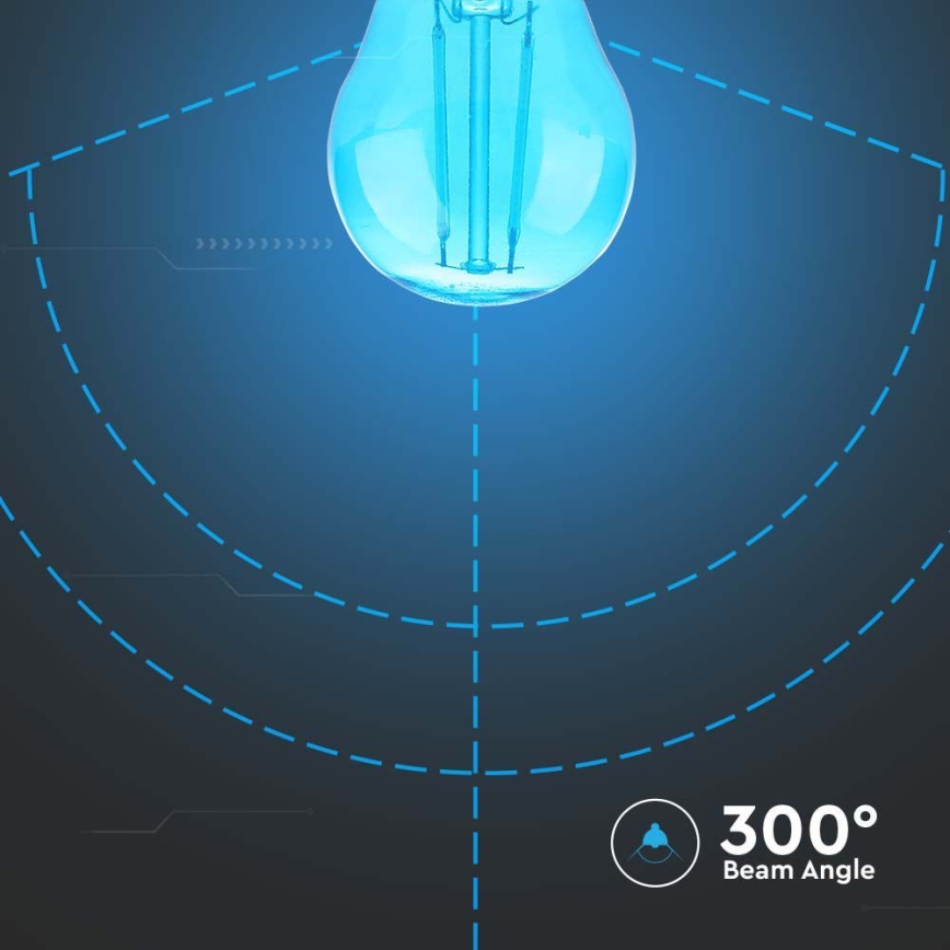 LED Žiarovka FILAMENT G45 E27/2W/230V modrá