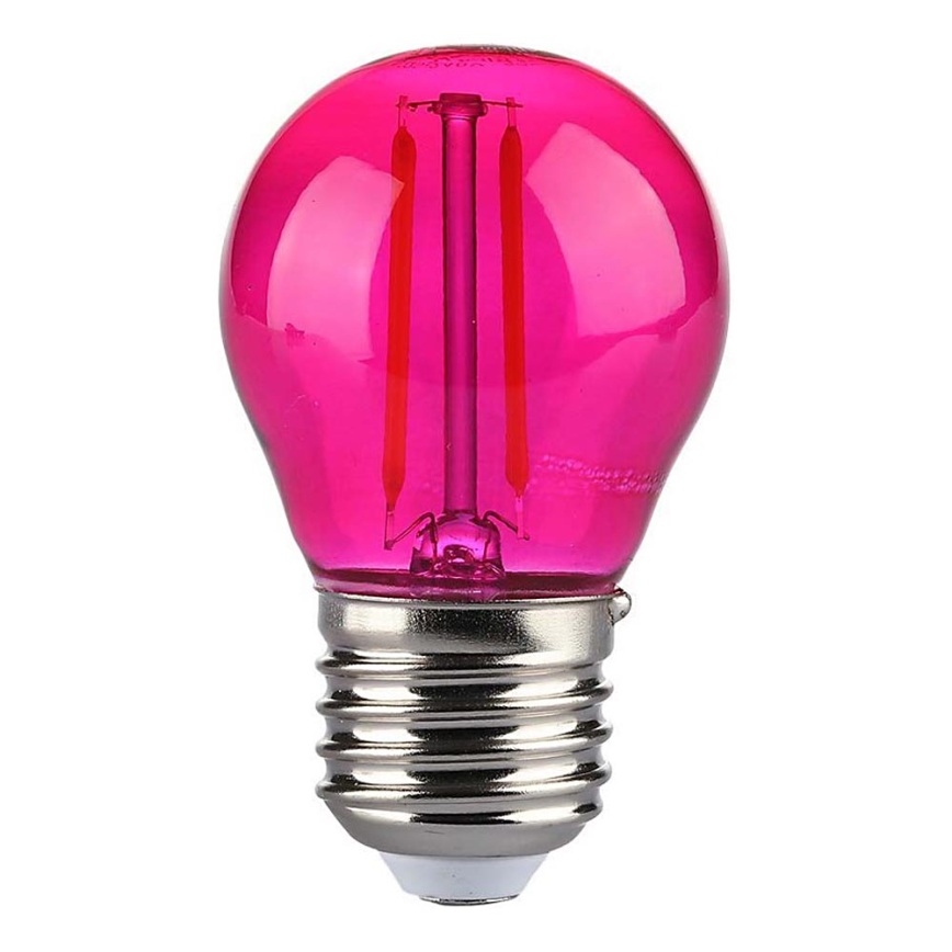 LED Žiarovka FILAMENT G45 E27/2W/230V ružová