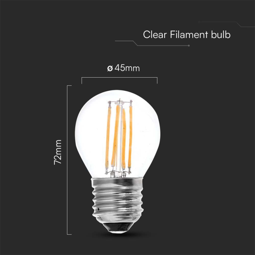 LED Žiarovka FILAMENT G45 E27/6W/230V 4000K