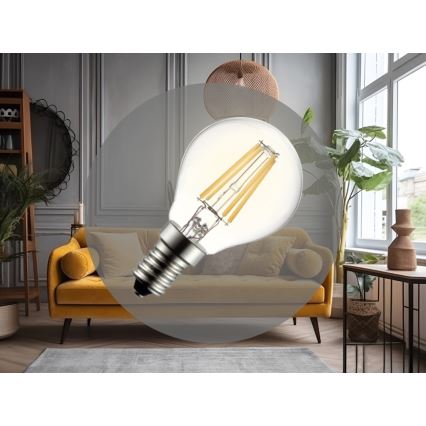 LED žiarovka Filament G45, pätica E14, 6 W, 230 V, 3000 K