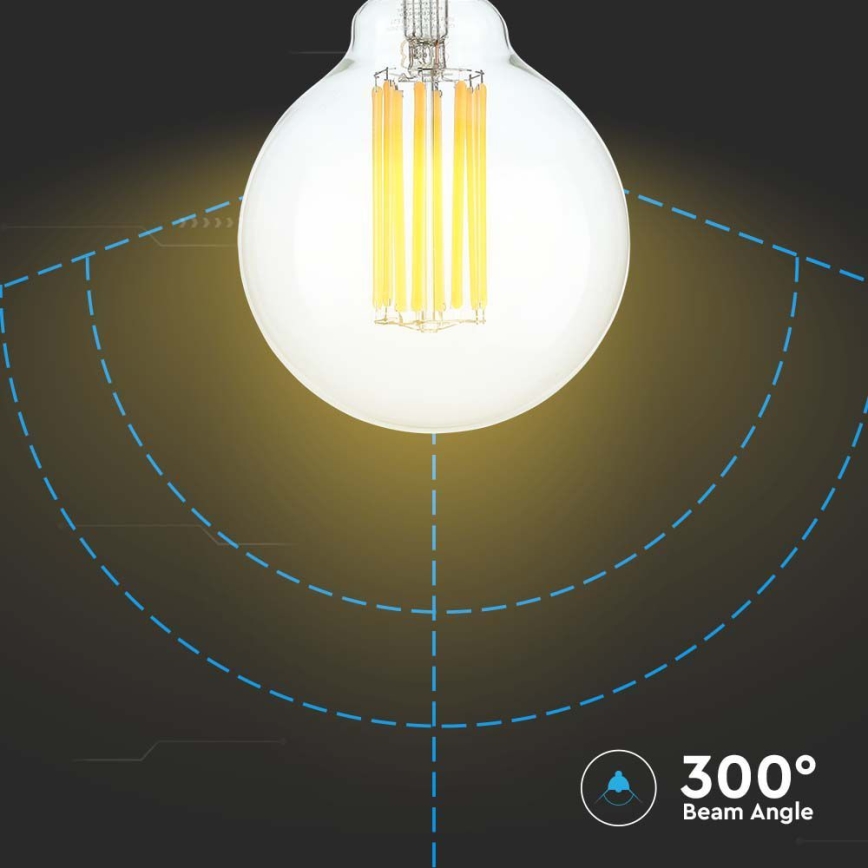 LED Žiarovka FILAMENT G95 E27/6W/230V 3000K