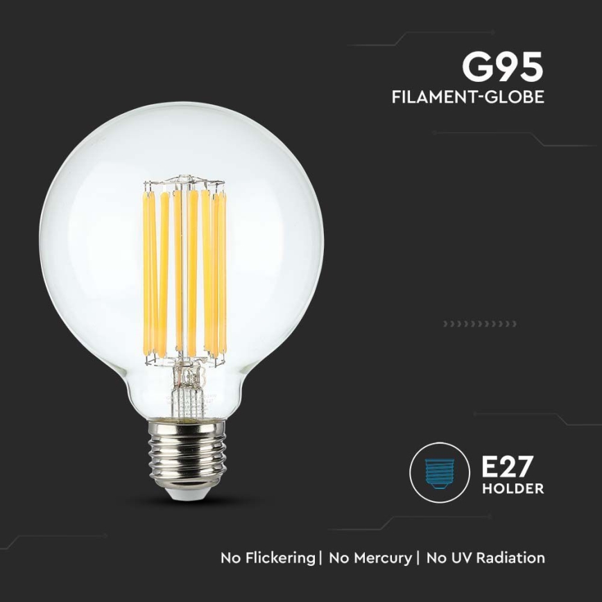 LED Žiarovka FILAMENT G95 E27/6W/230V 3000K