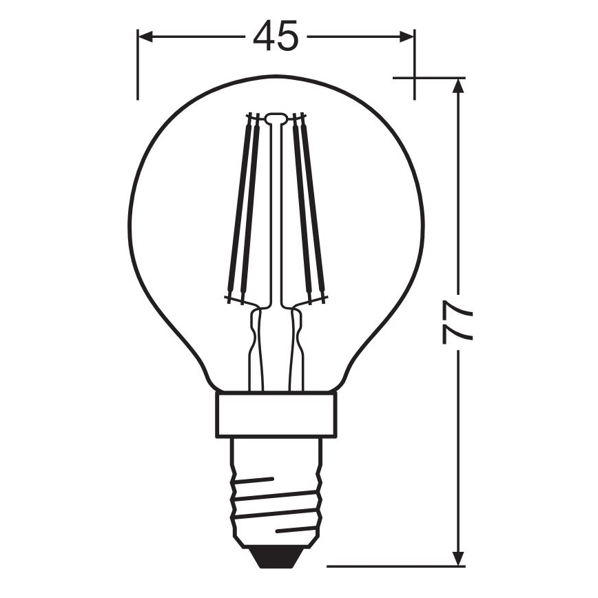 LED Žiarovka FILAMENT P40 E14/4W/230V 2700K - Osram