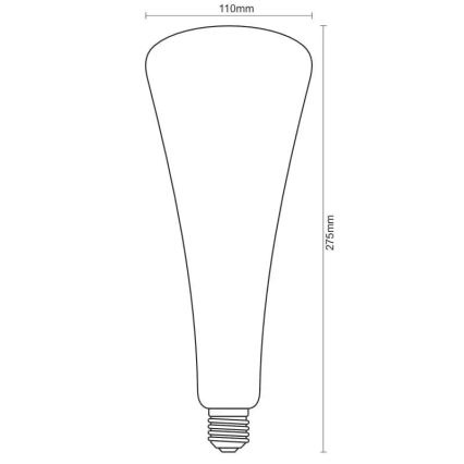 LED Žiarovka FILAMENT SHAPE T110 E27/5W/230V 1800K fialová