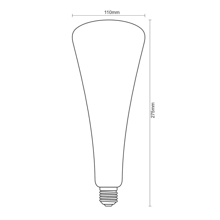 LED Žiarovka FILAMENT SHAPE T110 E27/5W/230V 1800K modrá