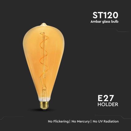 LED Žiarovka FILAMENT ST120 E27/4W/230V 2700K