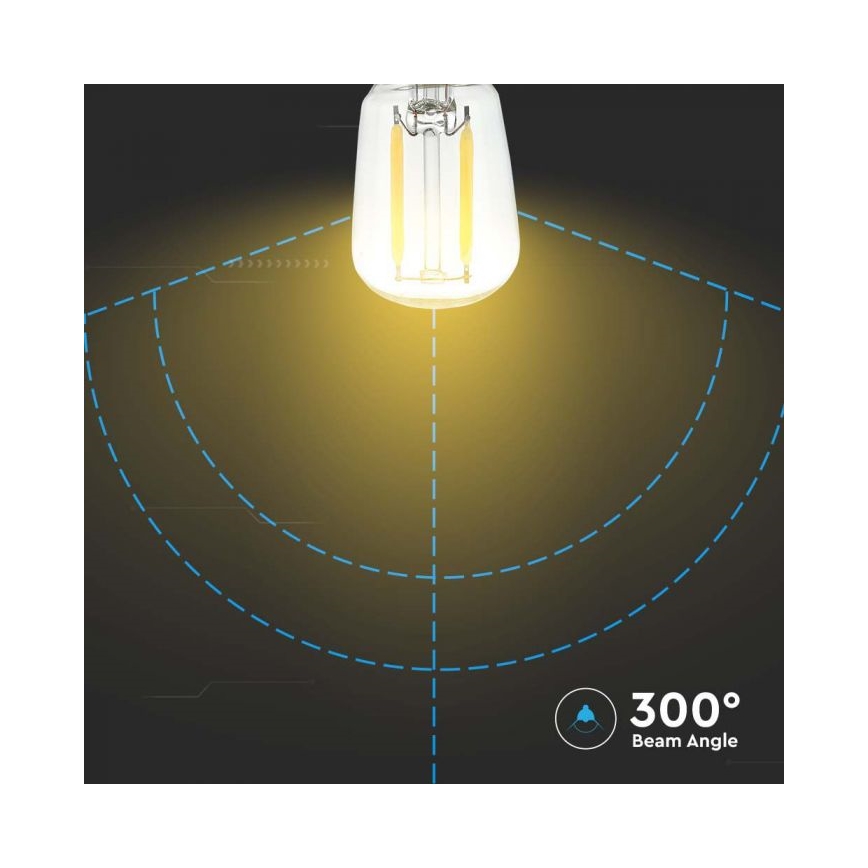 LED žiarovka FILAMENT ST26 E14/2W/230V 6500K