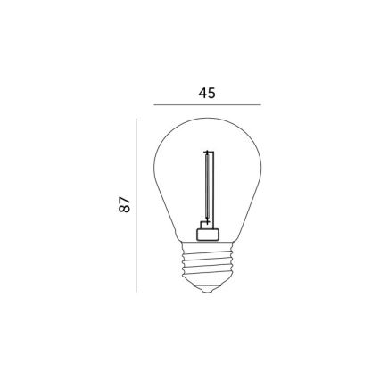 LED Žiarovka FILAMENT ST45 E27/1W/230V 2700K