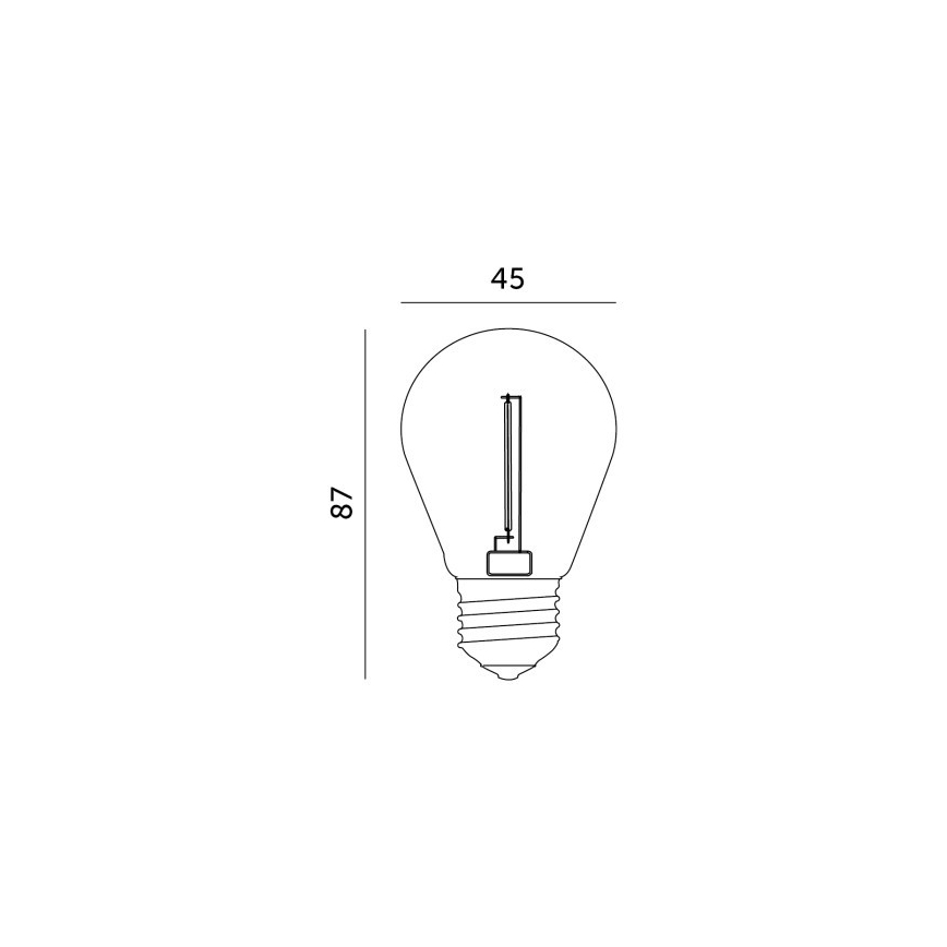 LED Žiarovka FILAMENT ST45 E27/1W/230V 2700K