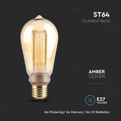 LED Žiarovka FILAMENT ST64 E27/4W/230V 1800K Art Edition