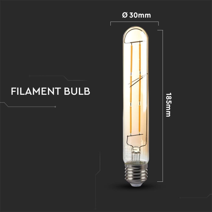 LED Žiarovka FILAMENT T30 E27/6W/230V 2200K