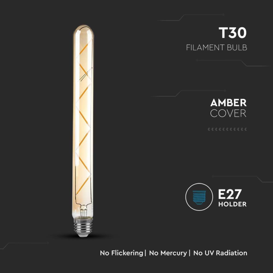 LED Žiarovka FILAMENT T30 E27/7W/230V 2200K