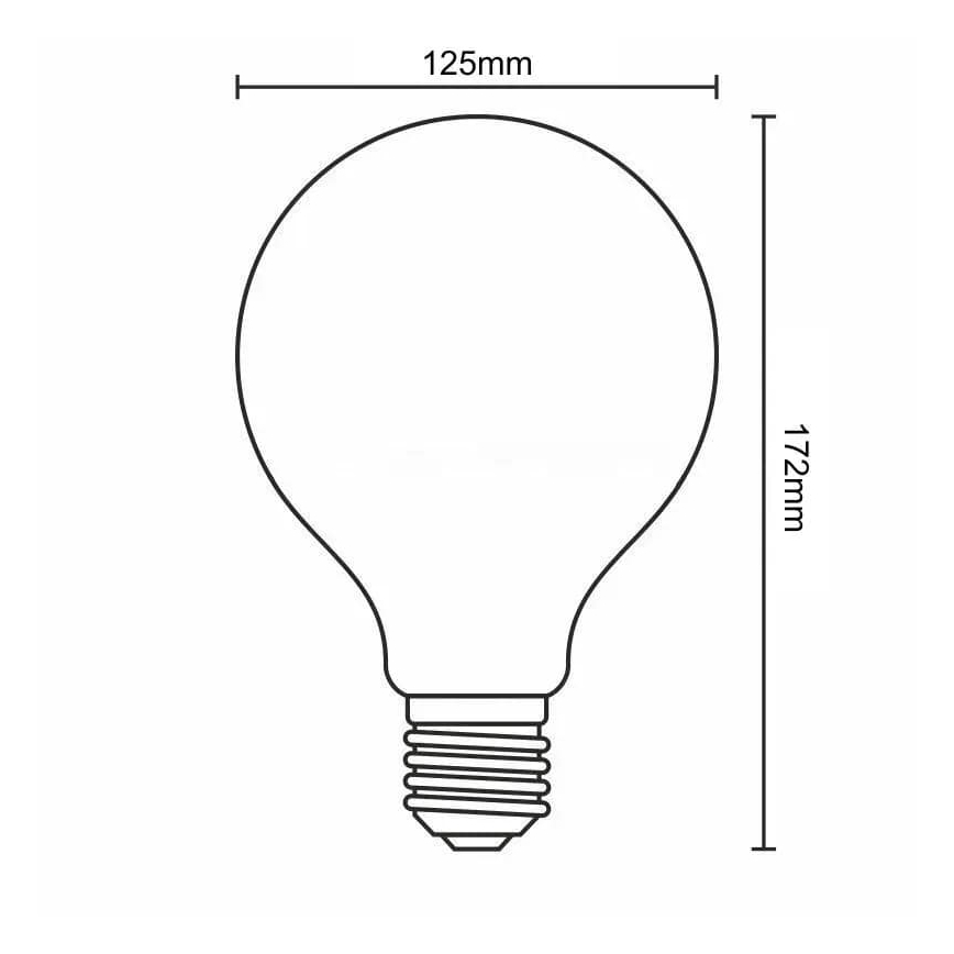 LED Žiarovka FILAMENT VINTAGE G125 E27/4W/230V 2000K