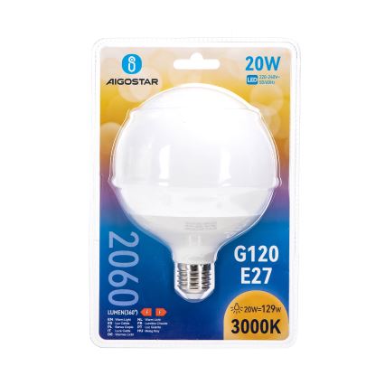 LED Žiarovka G120 E27/20W/230V 3000K - Aigostar