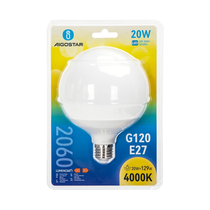 LED žiarovka G120 E27/20W/230V 4000K - Aigostar
