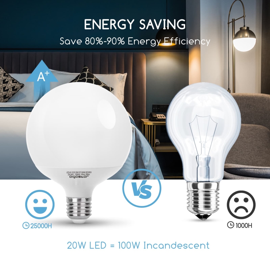 LED Žiarovka G120 E27/20W/230V 6500K - Aigostar