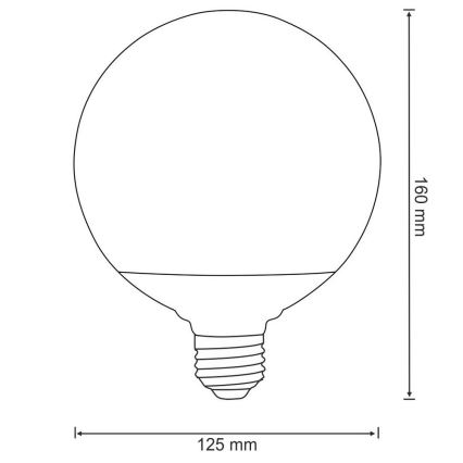 LED Žiarovka G125 E27/16W/230V 3000K