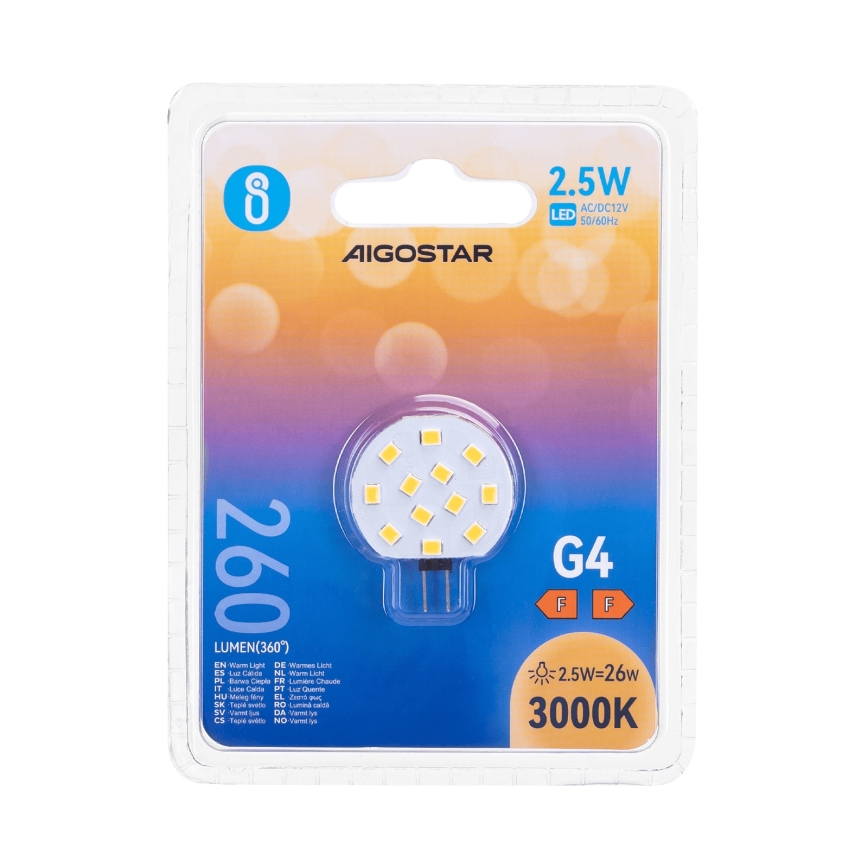 LED žiarovka G4/2,5W/12V 3000K - Aigostar