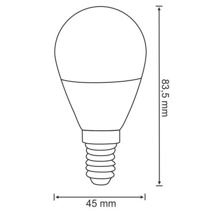 LED Žiarovka G45 E14/3,5W/230V 3000K