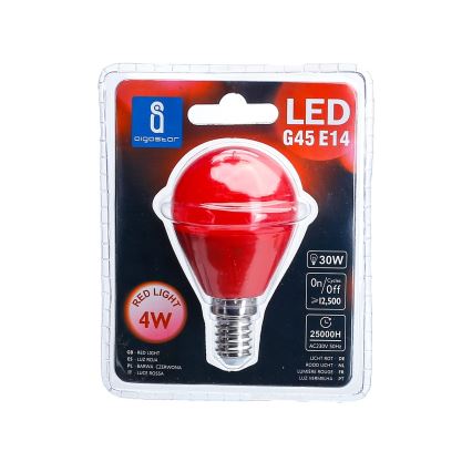 LED Žiarovka G45 E14/4W/230V červená - Aigostar