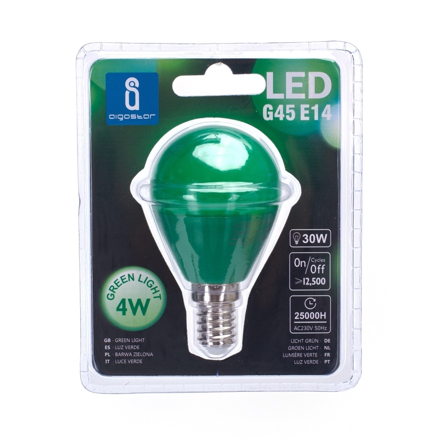 LED Žiarovka G45 E14/4W/230V zelená - Aigostar