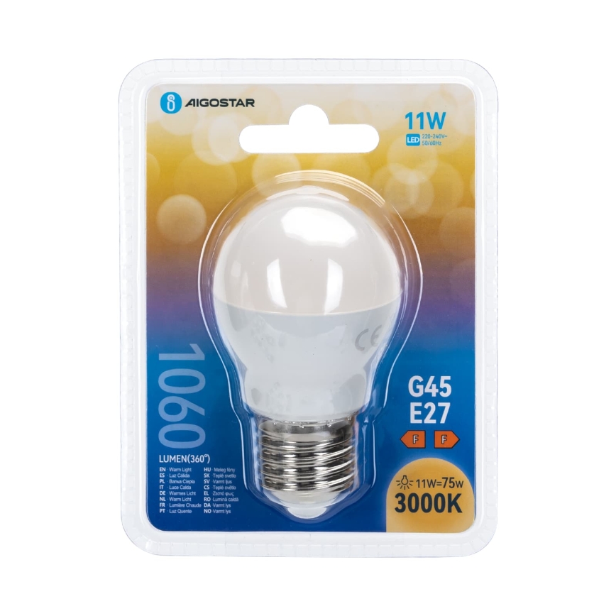 LED Žiarovka G45 E27/11W/230V 3000K - Aigostar