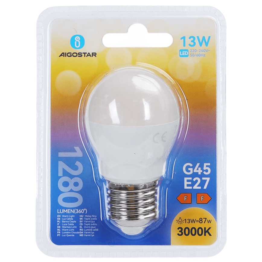 LED žiarovka G45 E27/13W/230V 3000K - Aigostar
