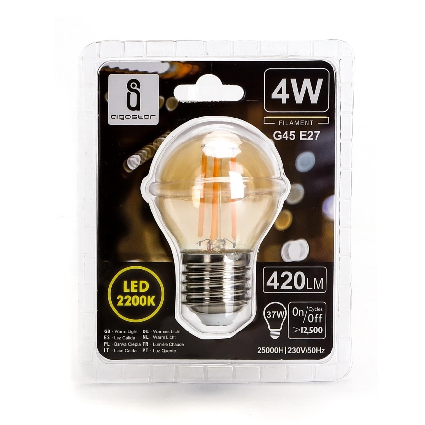 LED Žiarovka G45 E27/4W/230V 2200K - Aigostar