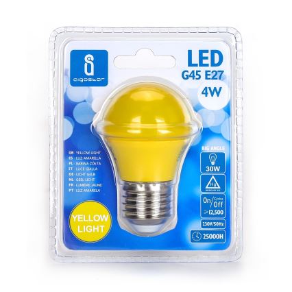 LED Žiarovka G45 E27/4W/230V žltá - Aigostar