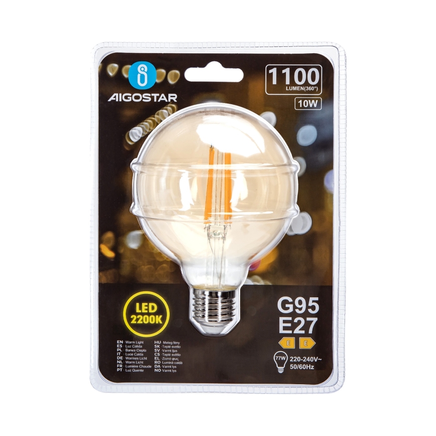 LED Žiarovka G95 E27/10W/230V 2200K - Aigostar