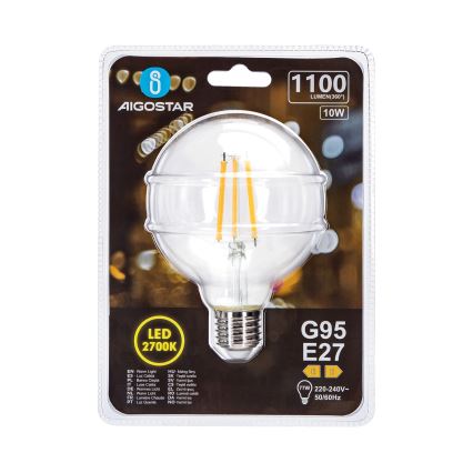LED Žiarovka G95 E27/10W/230V 2700K - Aigostar