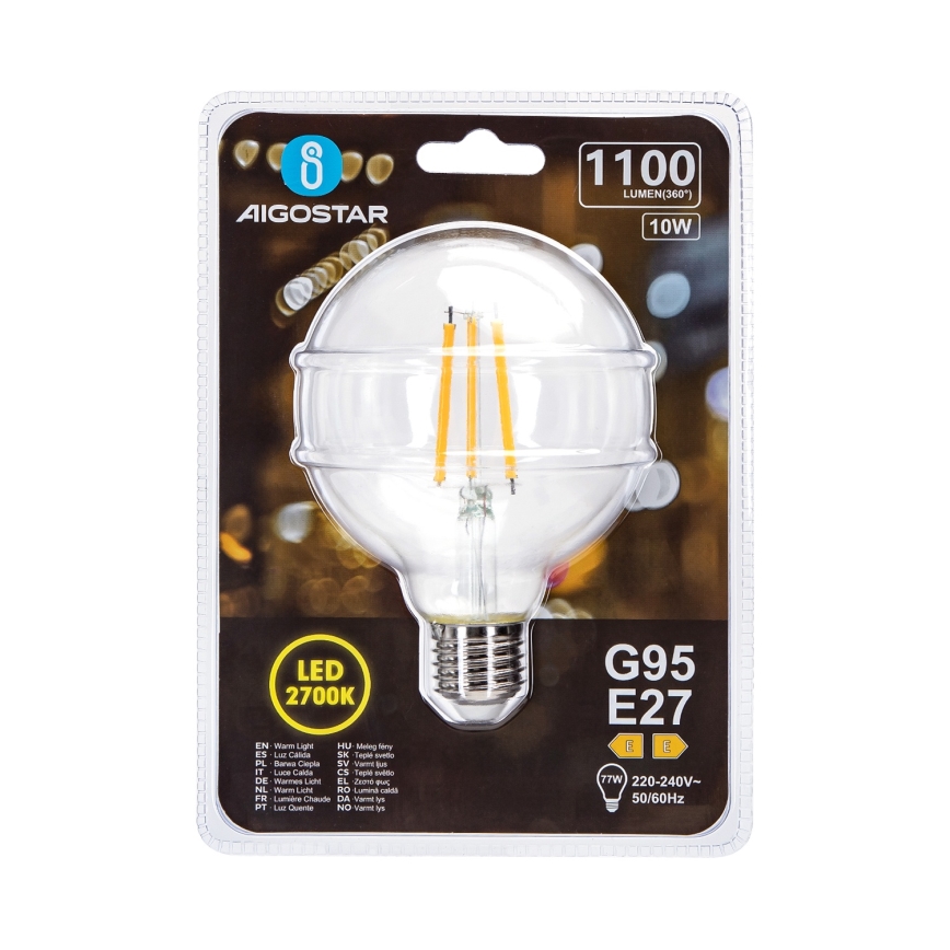 LED Žiarovka G95 E27/10W/230V 2700K - Aigostar