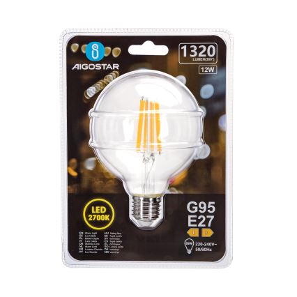 LED Žiarovka G95 E27/12W/230V 2700K - Aigostar