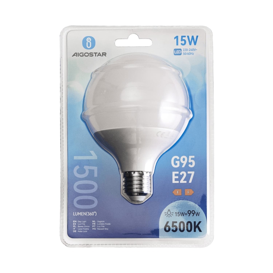 LED Žiarovka G95 E27/15W/230V 6500K - Aigostar