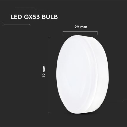 LED žiarovka GX53/6,4W/230V 3000K