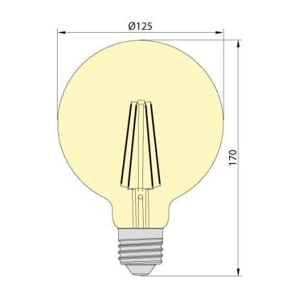 LED Žiarovka LEDSTAR AMBER G125 E27/8W/230V 2200K