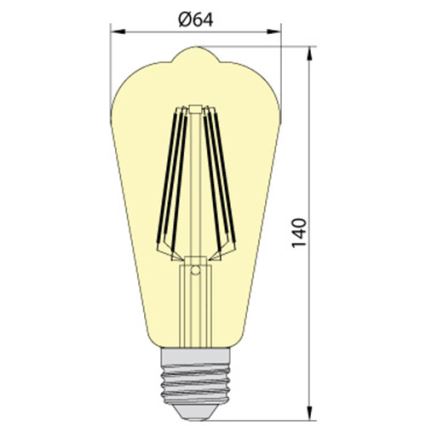 LED Žiarovka LEDSTAR AMBER ST64 E27/10W/230V 2200K