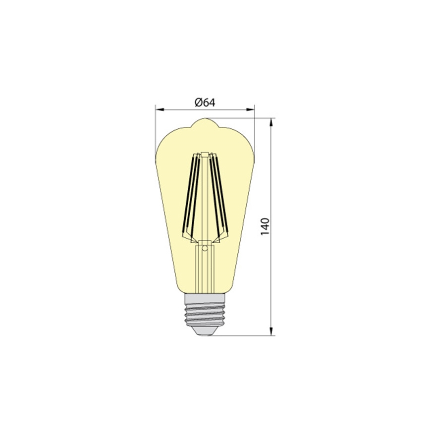 LED Žiarovka LEDSTAR AMBER ST64 E27/10W/230V 2200K