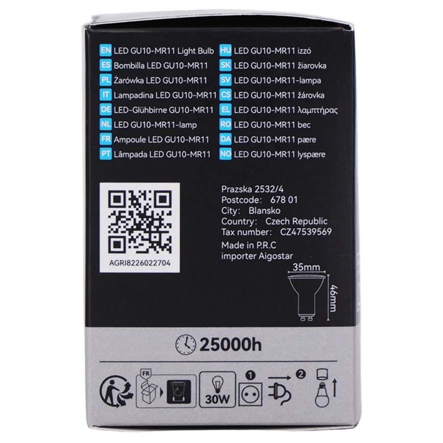 LED žiarovka MR11 GU10/4W/230V 3000K - BRILAGI
