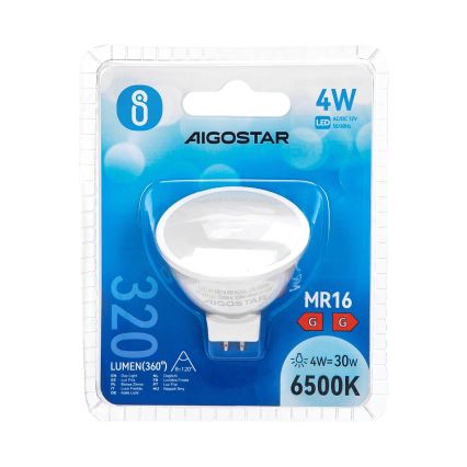 LED Žiarovka MR16 GU5,3/4W/12V 6500K - Aigostar