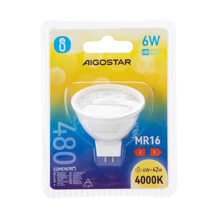 LED Žiarovka MR16 GU5,3/6W/12V 4000K - Aigostar
