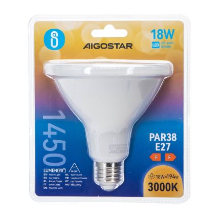 LED Žiarovka PAR38 E27/18W/230V 3000K - Aigostar