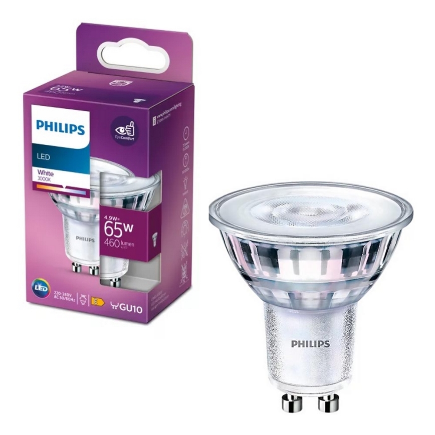 LED Žiarovka Philips PAR16 GU10/4,9W/230V 3000K